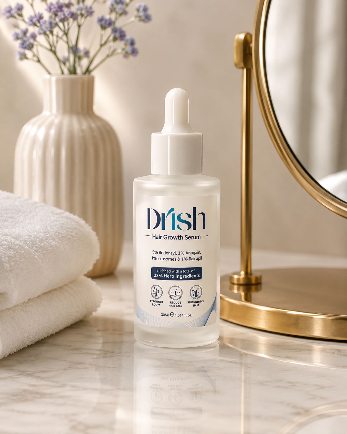 5% Redensyl, 3% Angain, 1% Gensenoside Exosomes Hair Growth Serum (2% Cressetine)